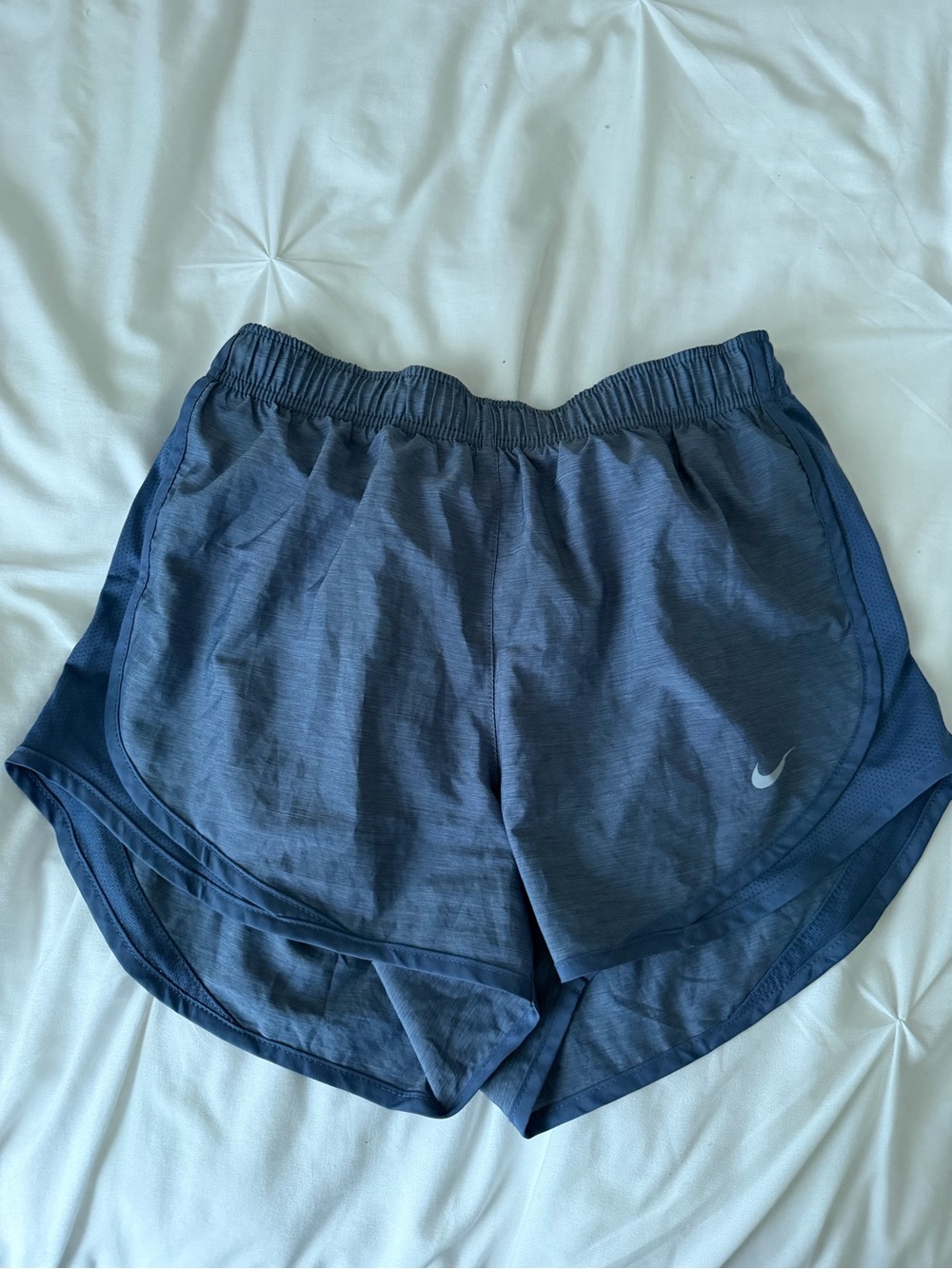 Nike Women's Navy Blue Athletic Shorts with Swoosh
